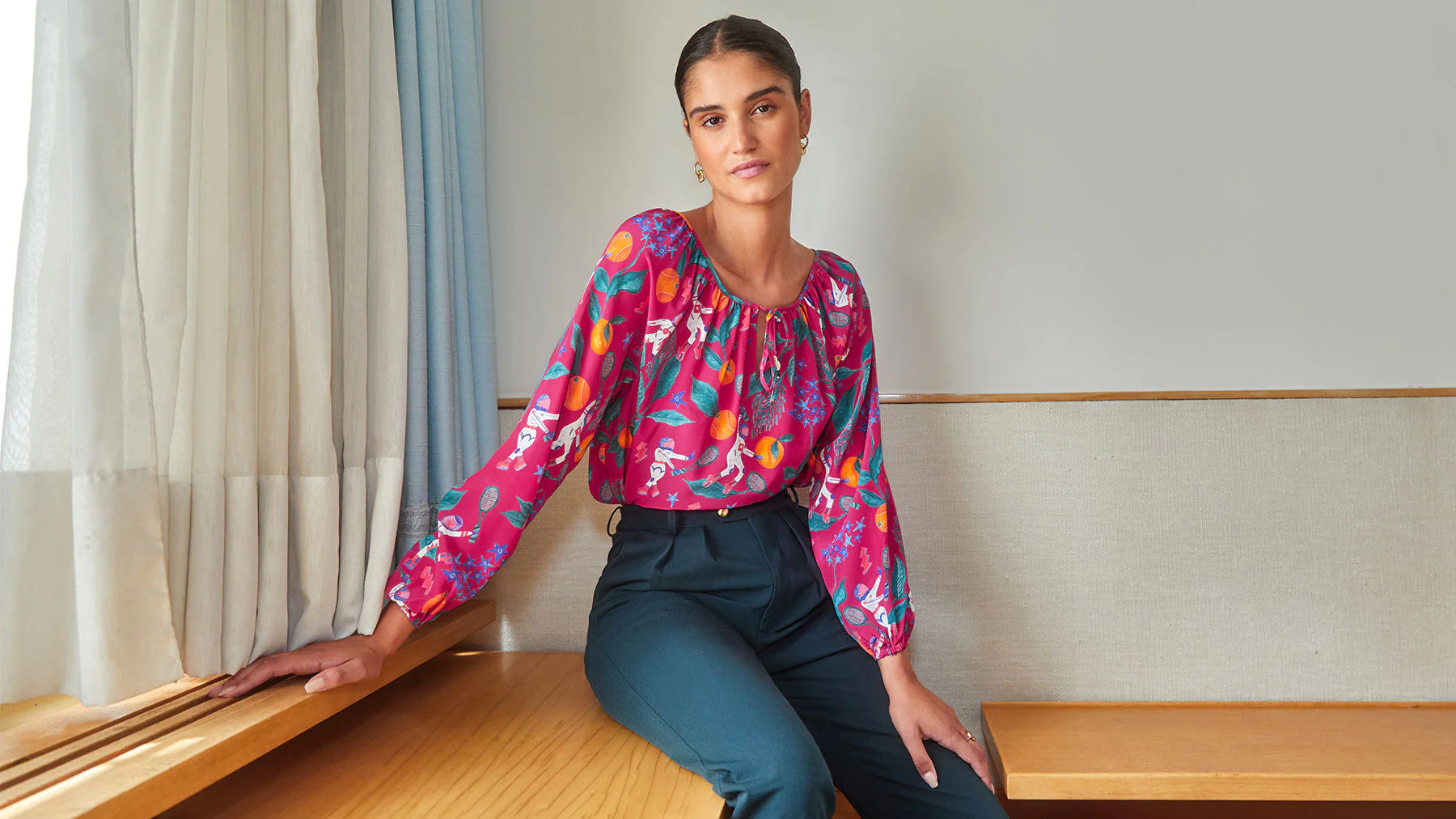 Blouse Radieuse en soie Astro Tennis - Image 7