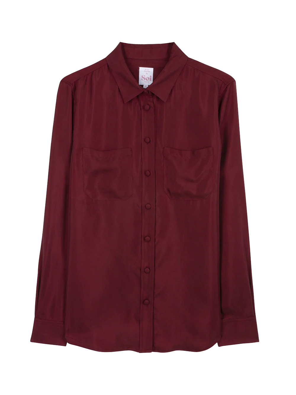 Chemisier en Soie Bordeaux Cabernet - Image 2