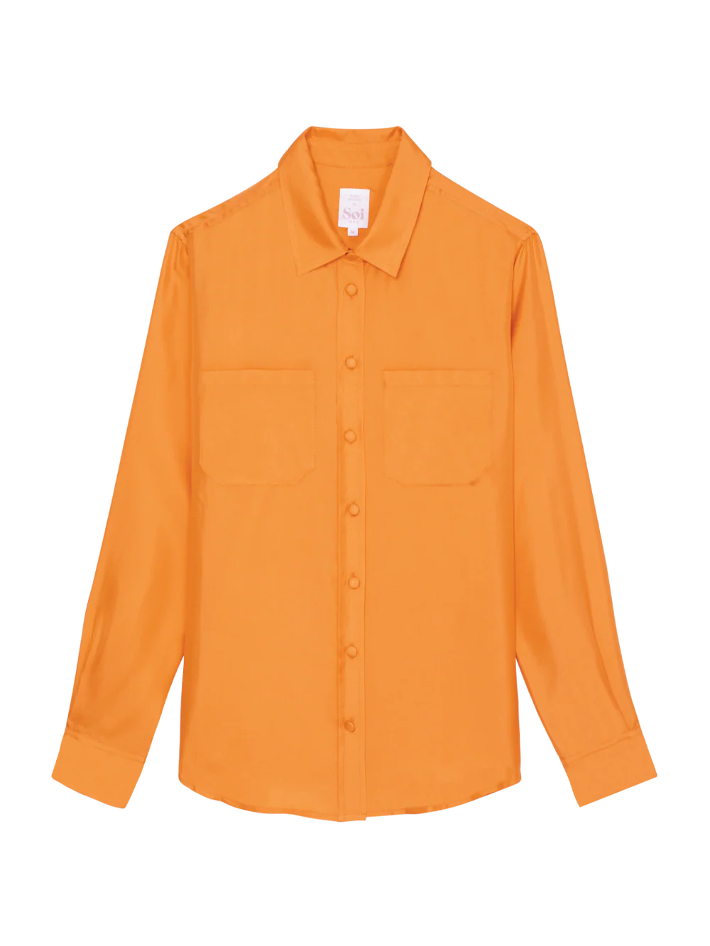 Chemisier en Soie Orange Sanguine - Image 6