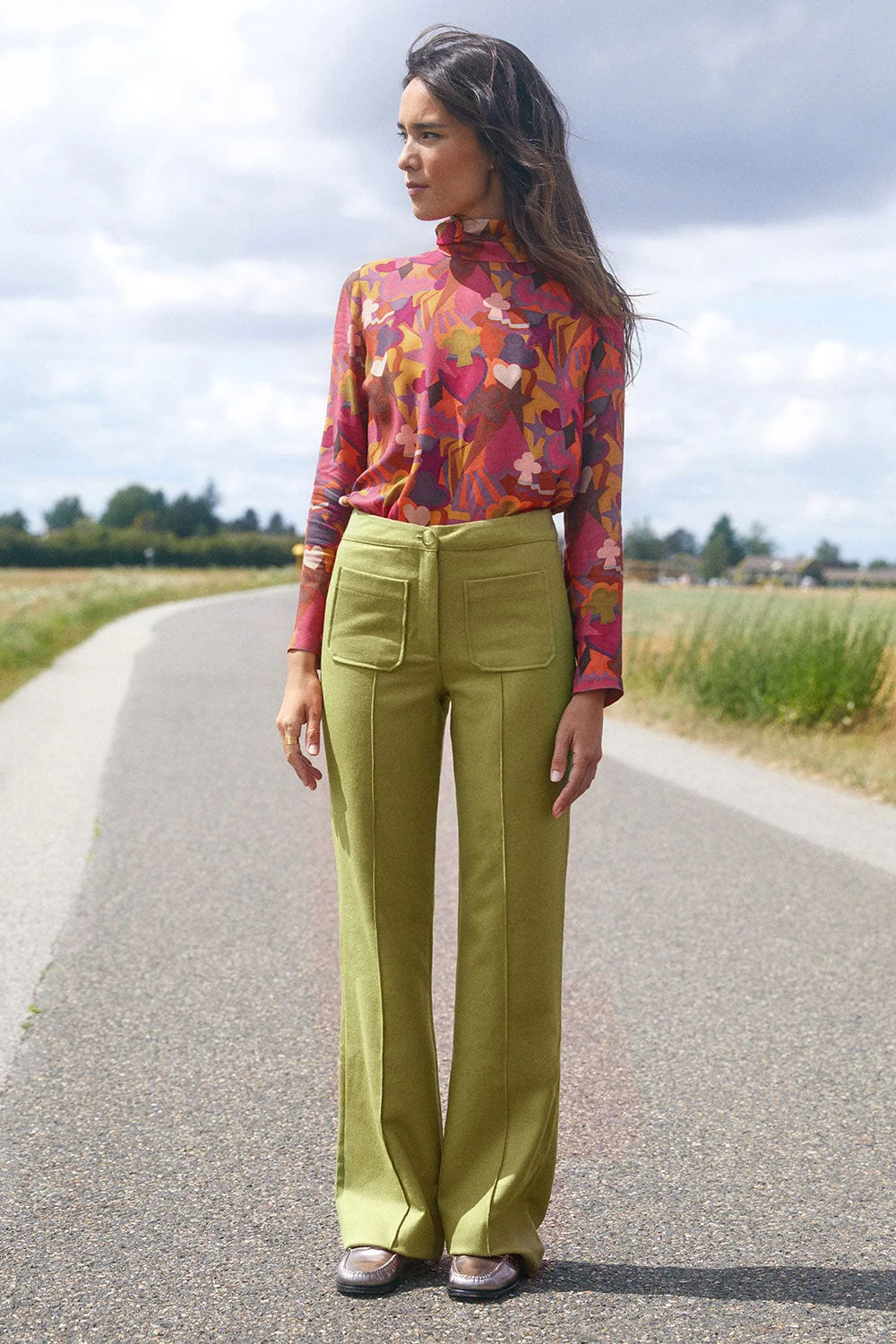 Pantalon Enchanteur en laine Vert Pistache - Image 4
