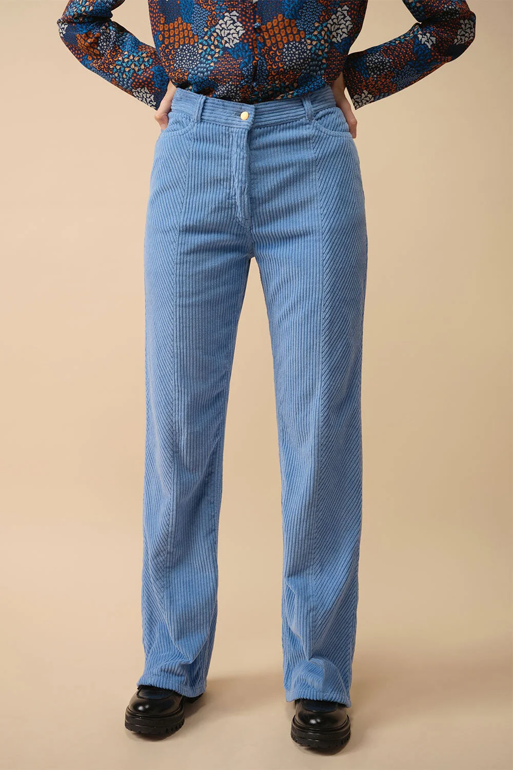 Pantalon Idéaliste en velours Bleu Croisière - Image 5