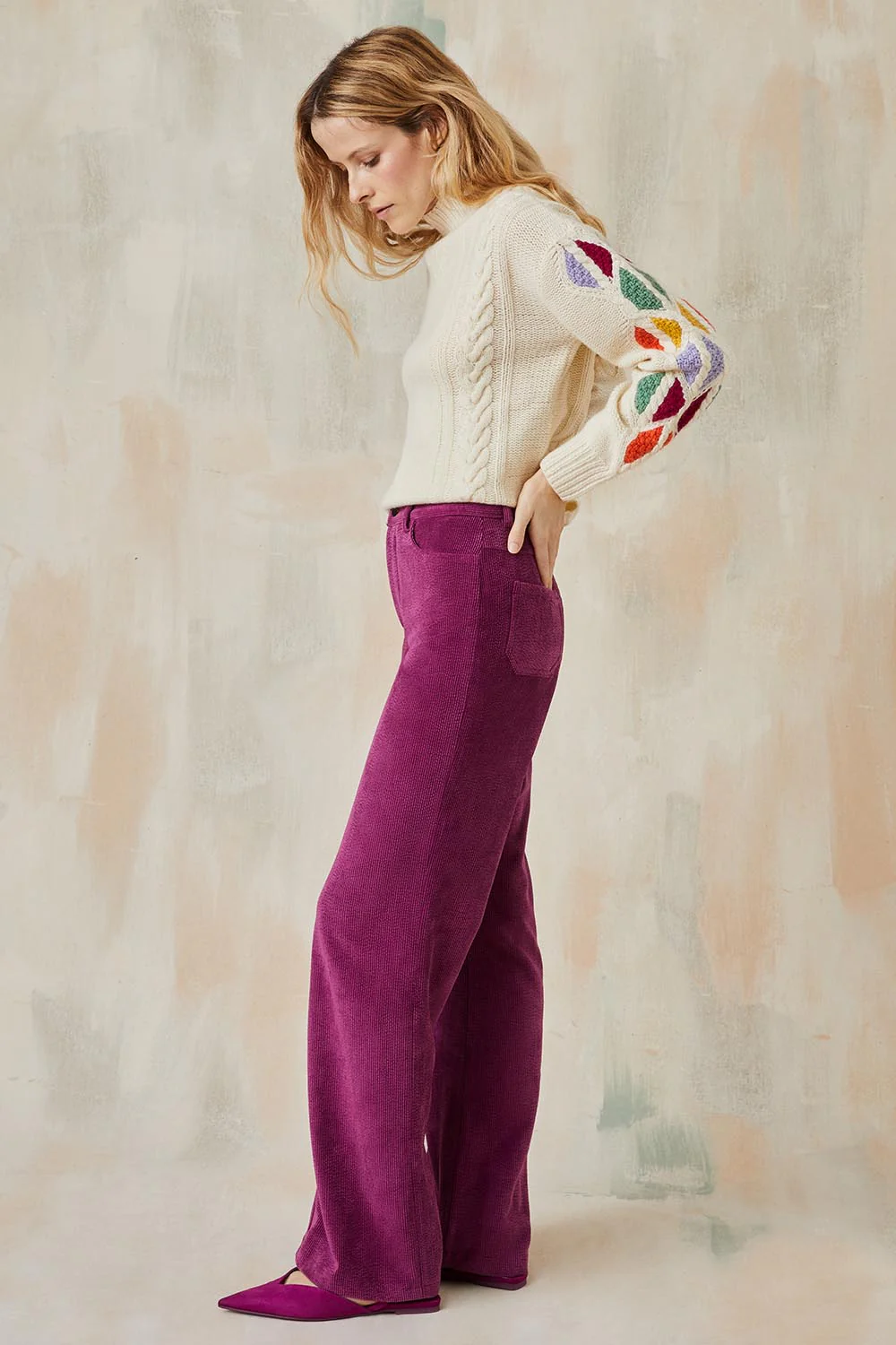 Pantalon Idéaliste en velours Camélia - Image 4