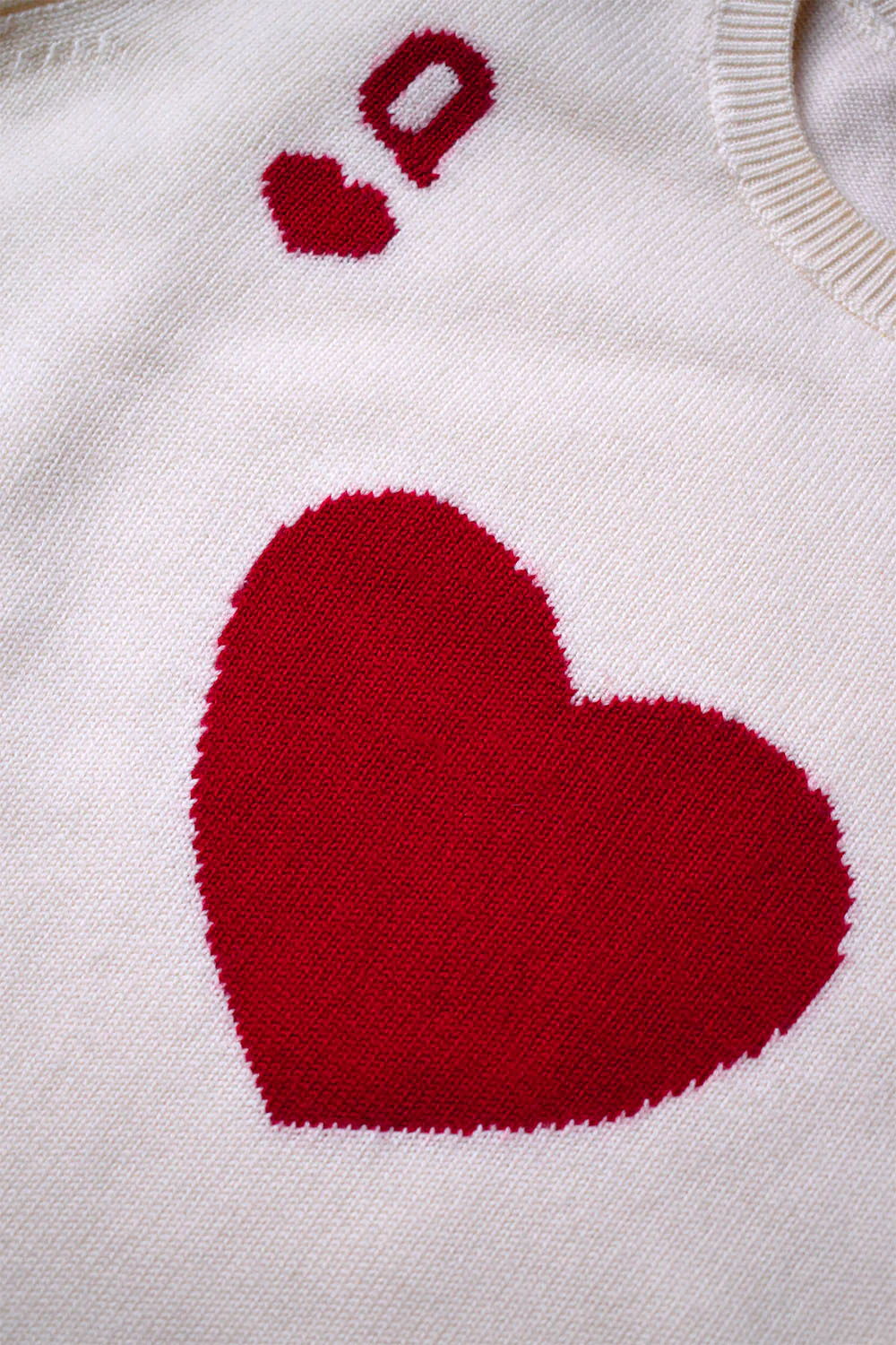Pull Dame de Cœur Blanc en Laine - Image 4
