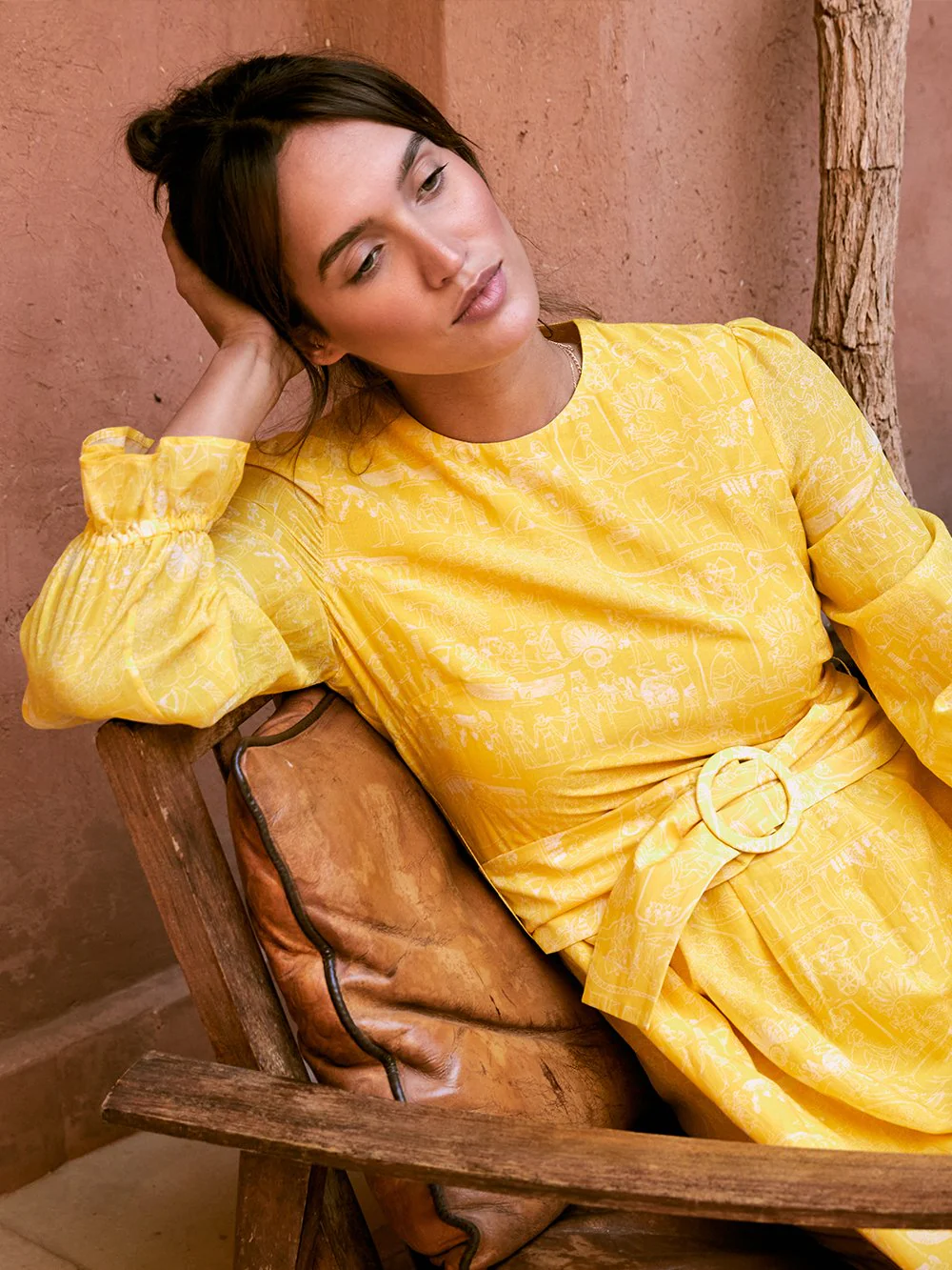 Robe Insolente imprimé Louxor Jaune - Image 3