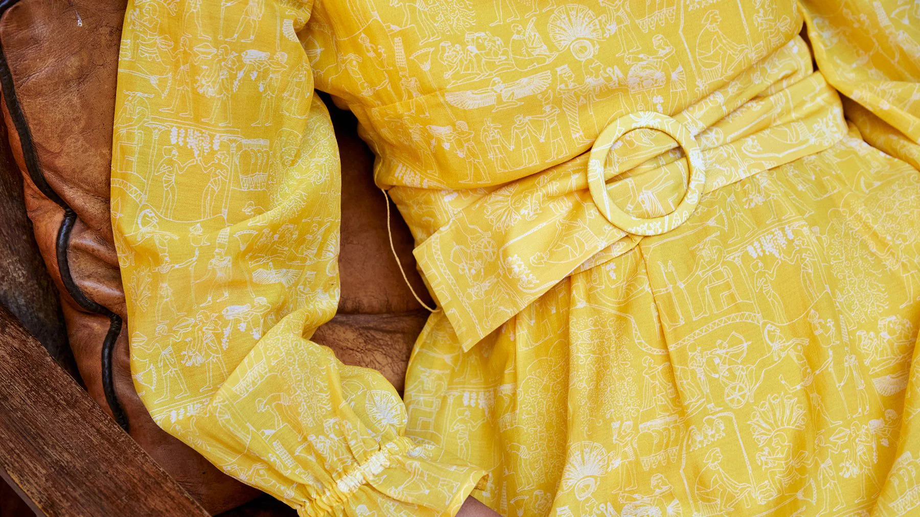 Robe Insolente imprimé Louxor Jaune - Image 7