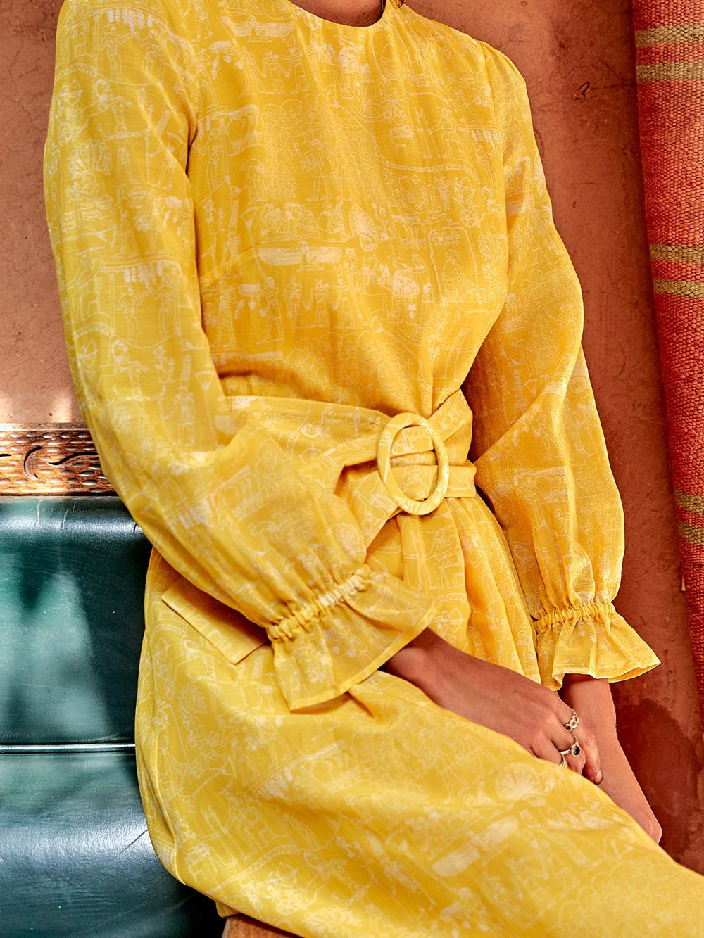 Robe Insolente imprimé Louxor Jaune - Image 8