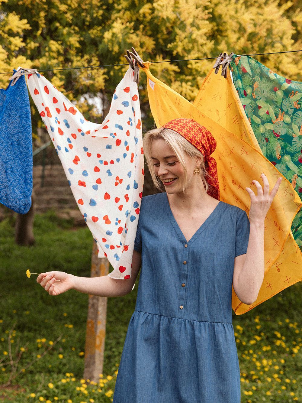 Robe Frivole en lyocell Bleu Denim - Image 4