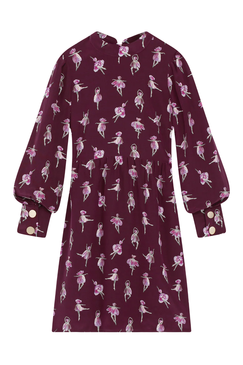 Robe Victoire en soie Ballet de Tulipes Bordeaux - Image 11