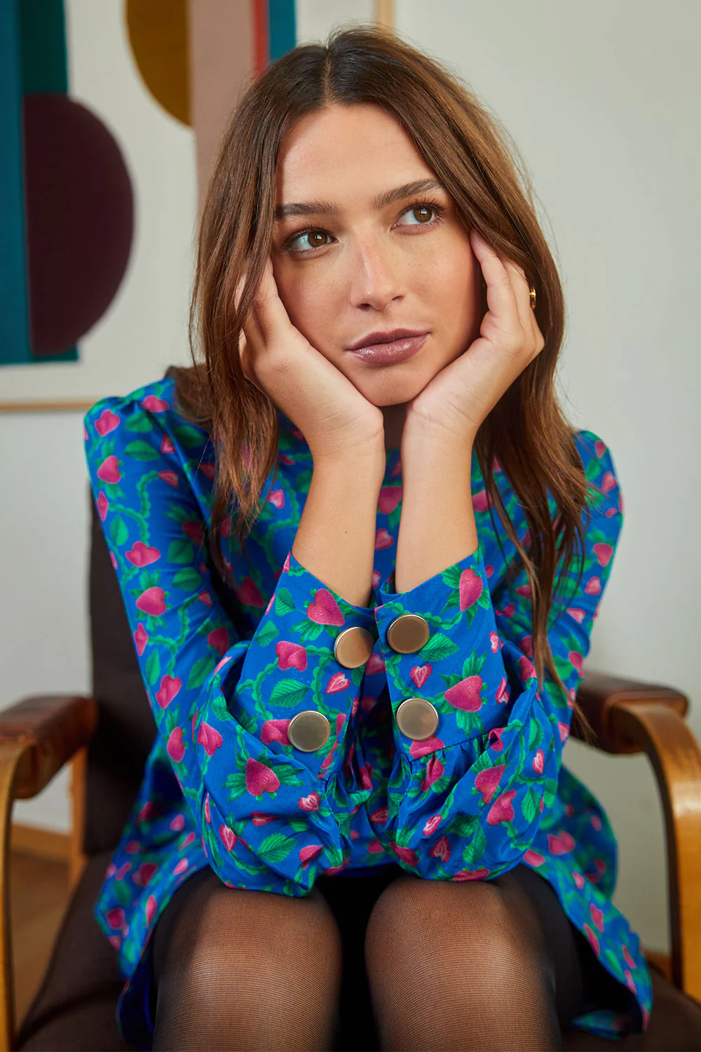 Robe Victoire Fraises Volantes Bleu - Image 9