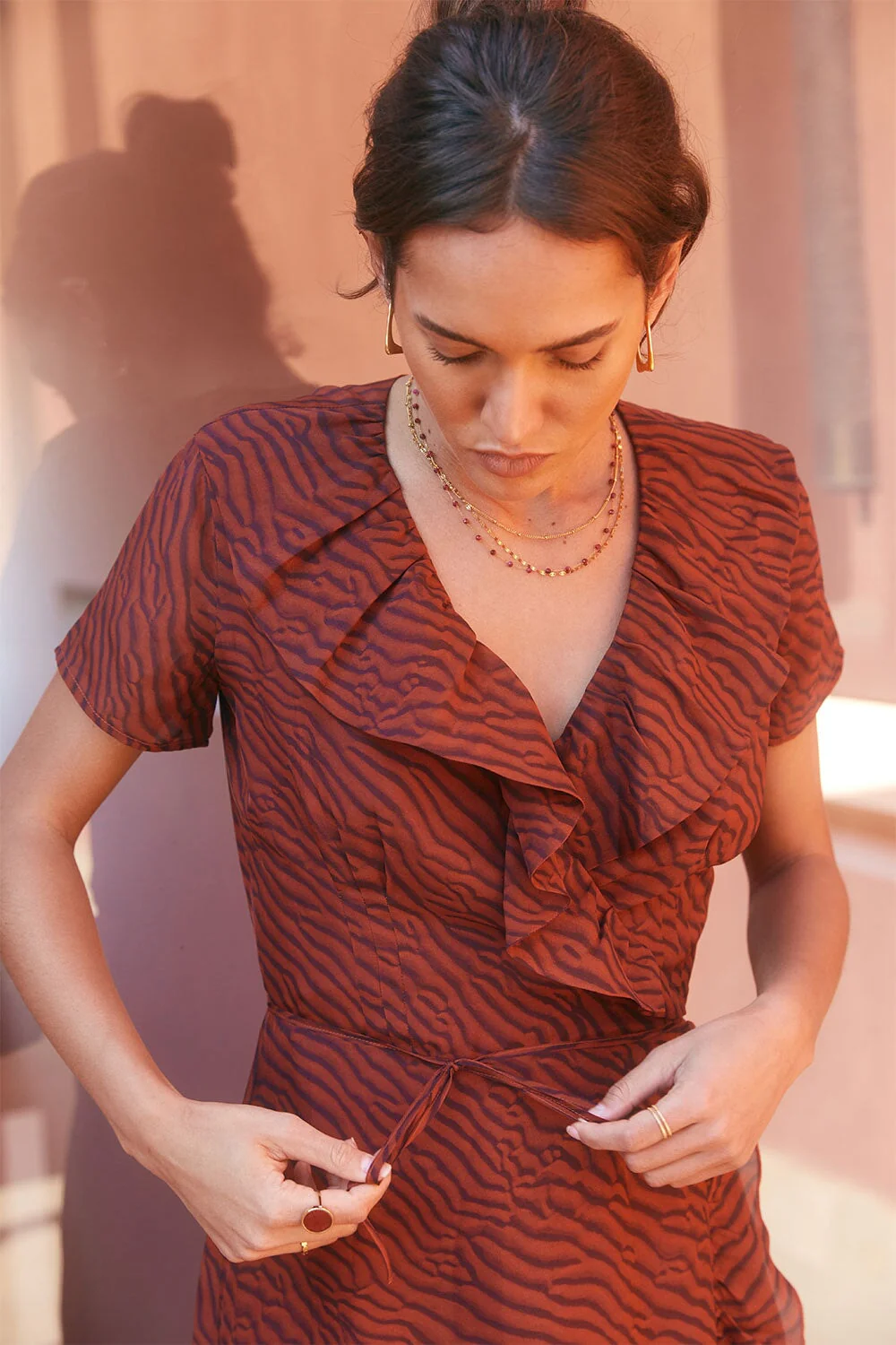 Robe Volage en soie Terre Cuite - Image 8
